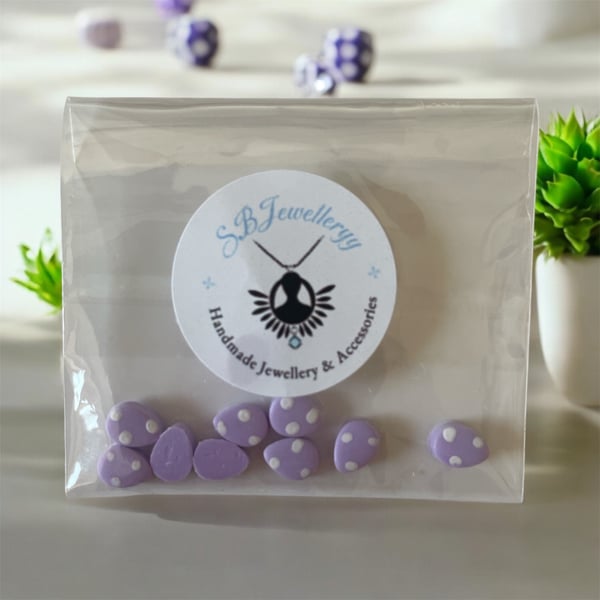 (Make Your Own) Hand Painted Polymer Clay Micro Stud Pack (Pastel Purple Egg)