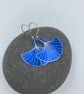 Blue aluminium ginkgo leaf earrings - Image 4