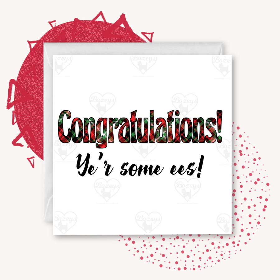 Congratulations - ye’r some ees!  Doric greetings card 