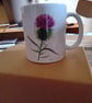Scottish thistle Mugs with a mixed media design of a thistle. Dishwasher safe! - Image 1