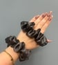 2 pure silk scrunchies. Colour dark grey - Image 1