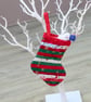 Small Scrappy Fabric Hanging Christmas Stocking - Image 1