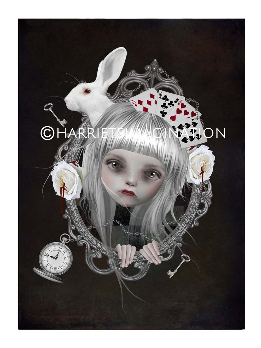 Alice And White Rabbit Art Print