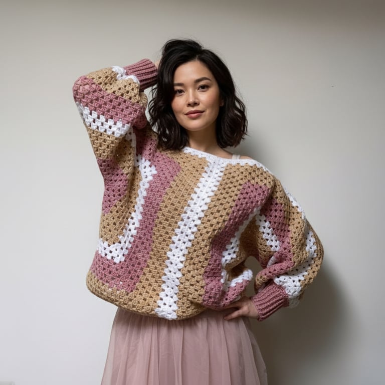Crochet Boho Oversized Jumper 