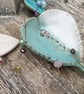 Ring, earring dish, pottery, giftware, turquoise, white, home decor - Image 9