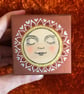 Painted wooden box, meditation face