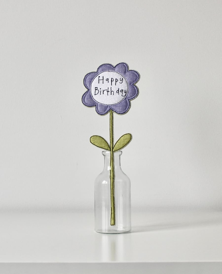 'Happy Birthday' Purple Bloom