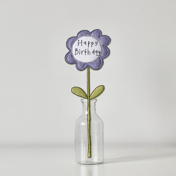 'Happy Birthday' Purple Bloom