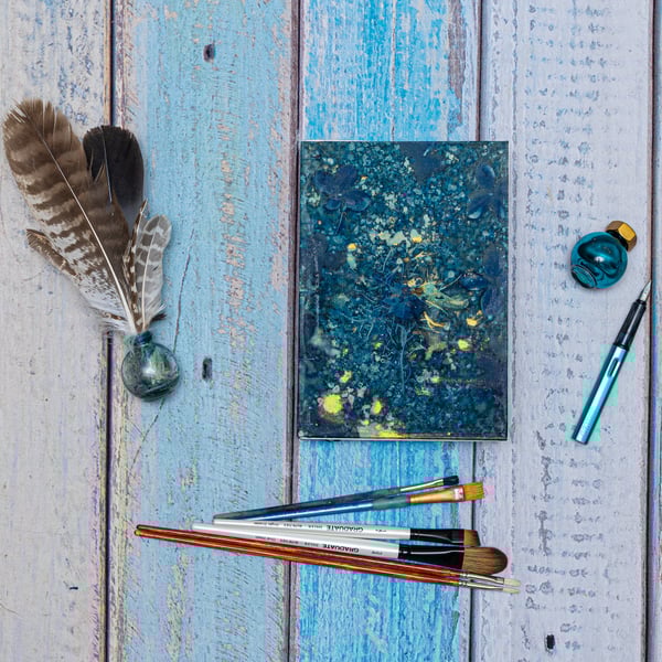 A5 Hand Bound Coptic Journal, with Nigella and Hydrangea Flowers (Folksy100)