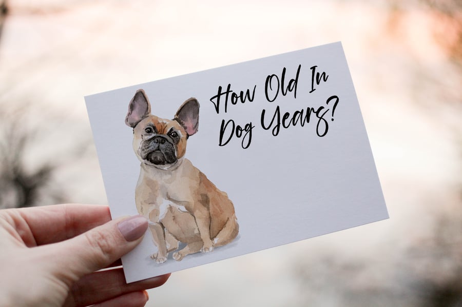 French Bulldog Birthday Card, Dog Birthday Card, Personalized Dog