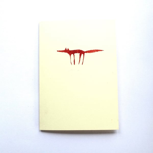 Hand Printed Fox Card - READY TO SHIP