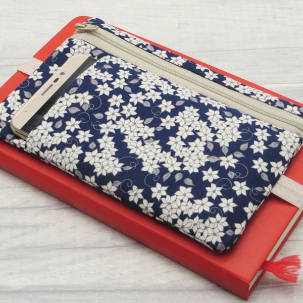 Journal Pencil case with pocket and band.