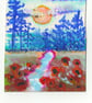 Aceo Mini Landscape Painting, Poppies Original Art - Size  3.5 x 2.5 ''  - Image 2