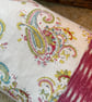 Long linen feature cushion with pompom trim - Image 8