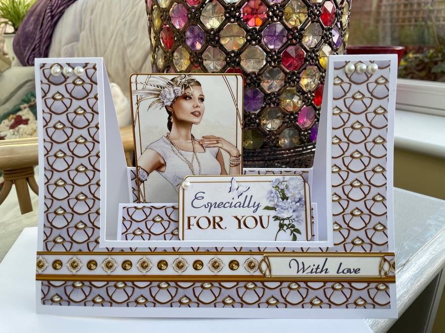 Art Deco With love, especially for you fancy fold card