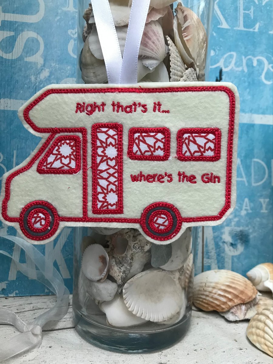 Motorhome gift idea Where's the Gin, beer, wine, Funny Sign Made to order