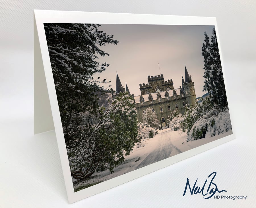 Inveraray Castle in The Snow - Scotland Greeting Card by Neil Barr