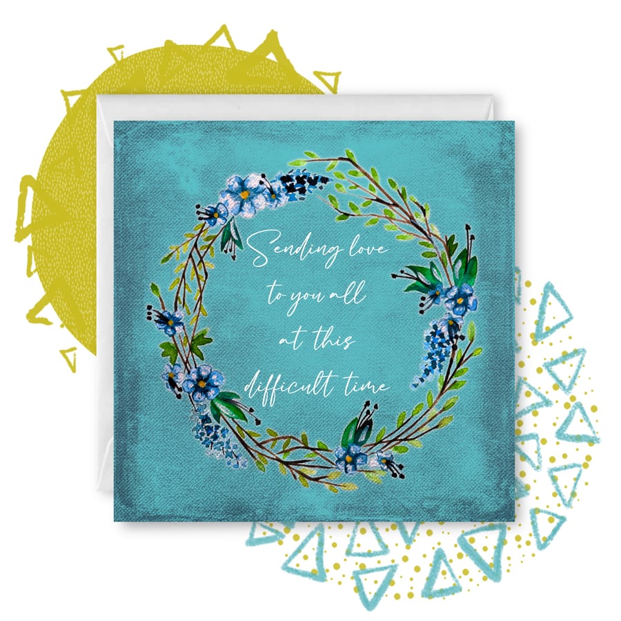 Watercolour Wreath Sympathy Card