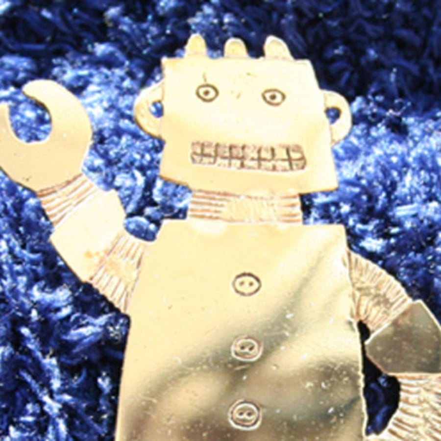 large robot brooch