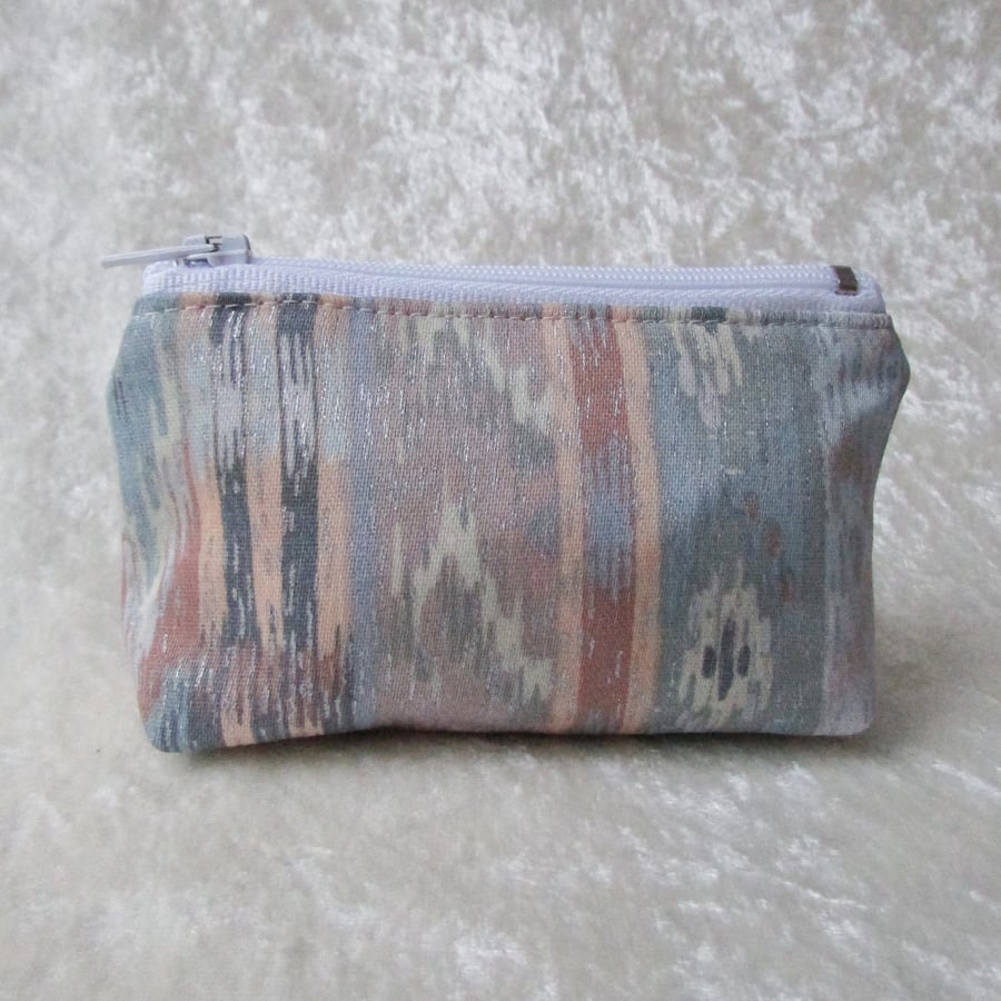 Pastel abstract print zipped purse