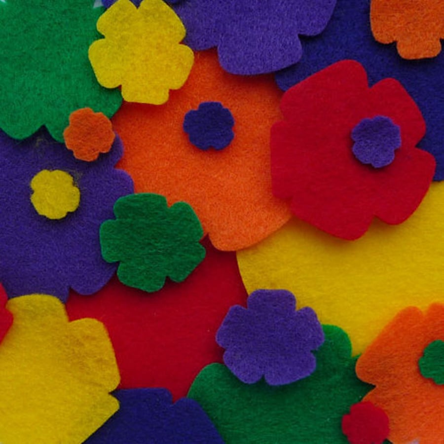 Felt Roses - 'Rainbow'