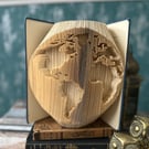 World Map Folded Book Art