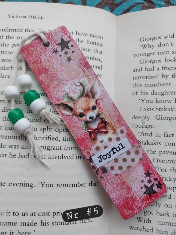 Joyful Christmas Bookmark hand-painted
