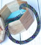 Red, Blue, Green and Yellow ‘Stained Glass’ Netted Necklace - Image 4