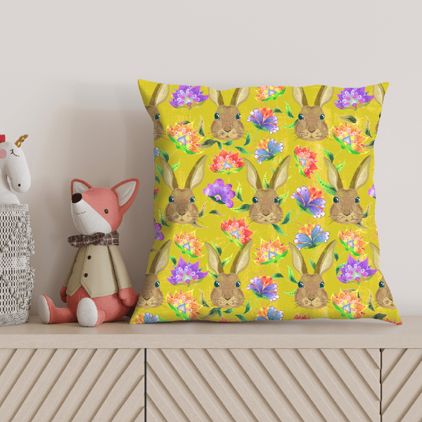 Rabbit Faux Suede Cushion