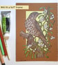 A Mistle Thrush with Mistletoe original drawing, small artwork, bird wall art - Image 3