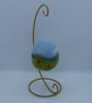 Perfectly imperfect Handmade Needle Felted Sunflower Cottage Ornament with Stand