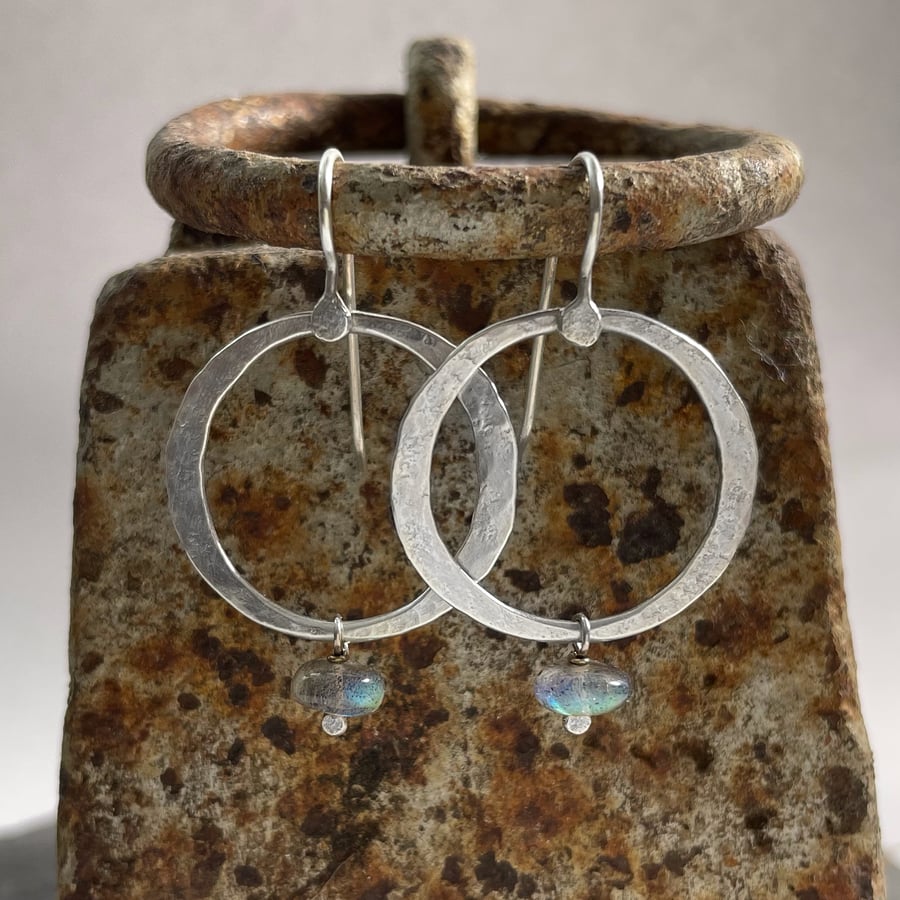  Silver and labradorite earrings Omi