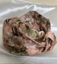 Posey - Pale Pink & Brown Print 40s Style Turban Headband