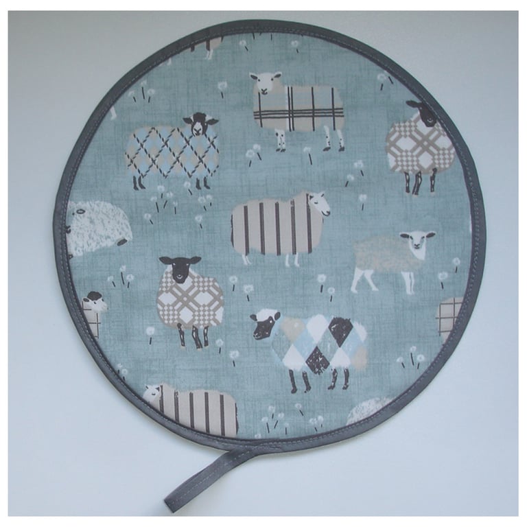 Aga Hob Lid Mat Pad Hat Round Cover With Loop Surface Saver Duck Egg Sheep