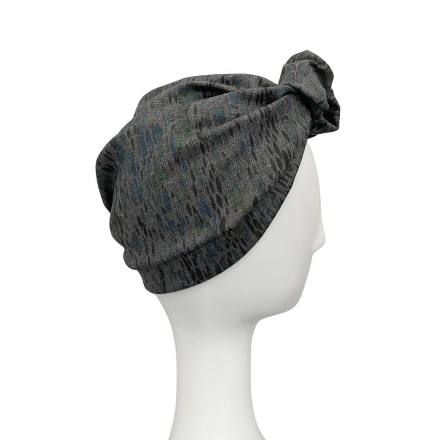Dark Grey Retro Style Autumn Winter Knot Turban for Adults for Women Turban 