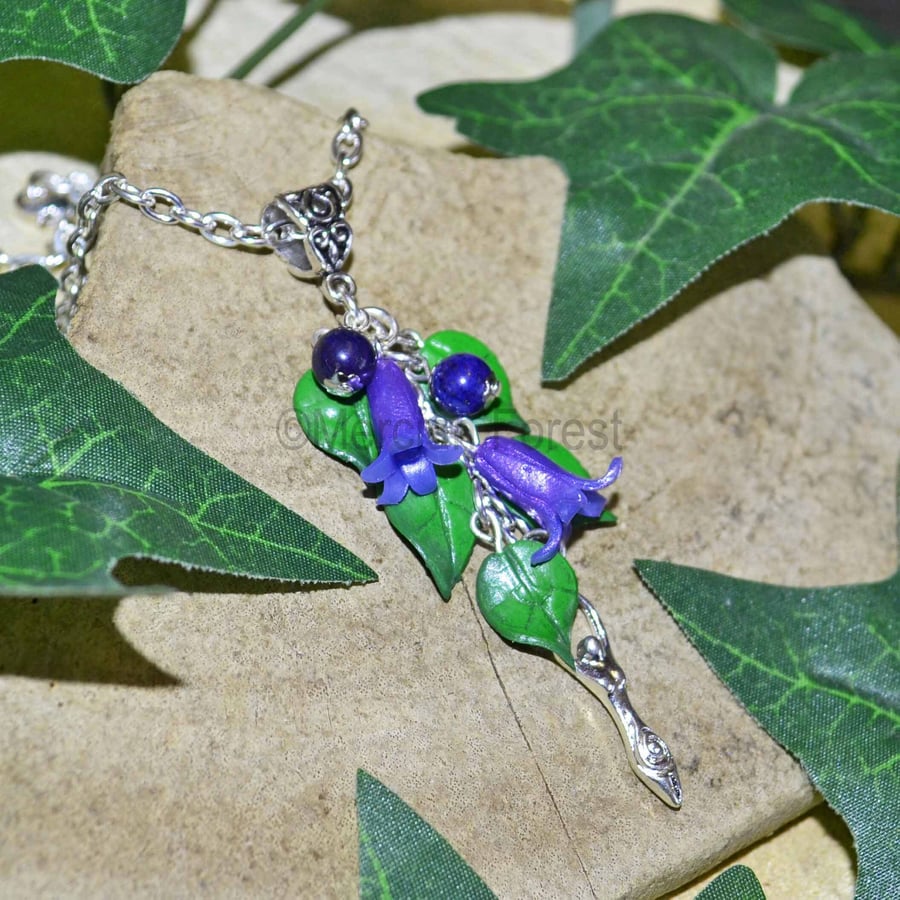 Bluebell Goddess Pendant Necklace Handmade Folksy