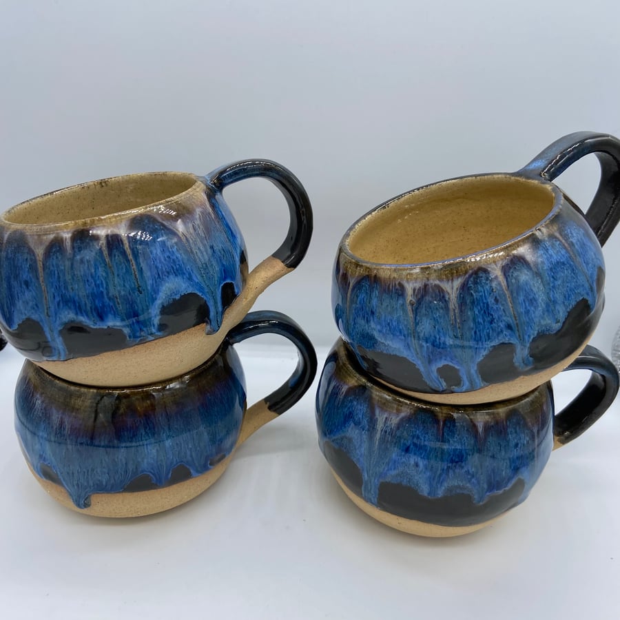 4 Ceramic Handmade Cup Set (11oz approx)