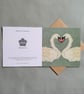 Swans card, Valentine's day, 13th Wedding Anniversary card, Lace Anniversary - Image 6