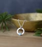 Sterling silver circle pendant with larimar gemstone - Image 1