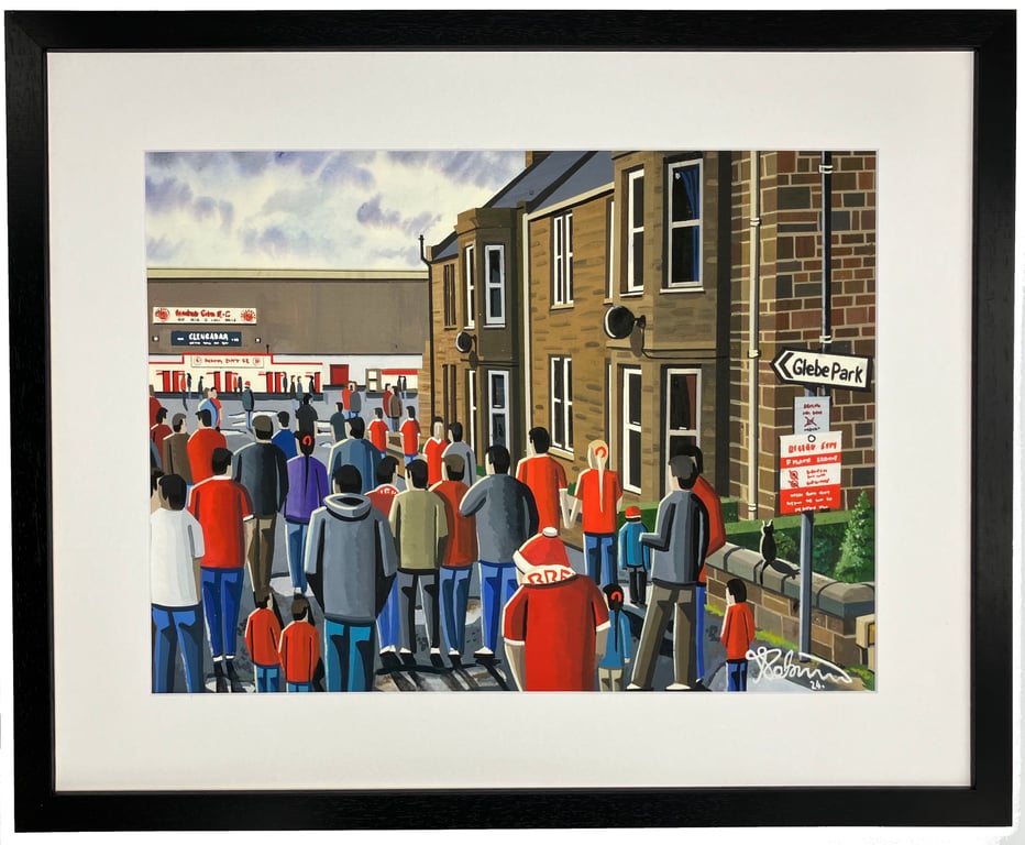 Brechin City F.C, Glebe Park, Framed Football Art Print. 14" x 11" Frame Size