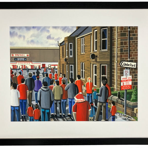 Brechin City F.C, Glebe Park, Framed Football Art Print. 14" x 11" Frame Size