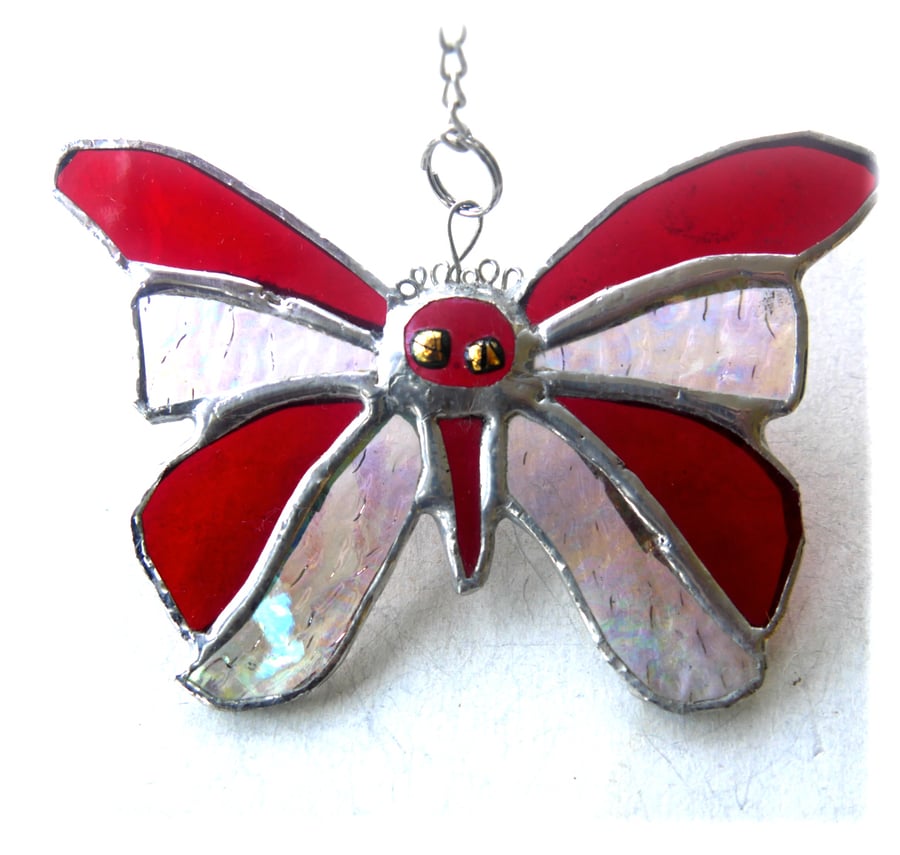 Birthstone Butterfly Suncatcher Stained Glass Ruby July