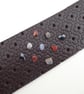  Leather Bookmark with Agate Centre Crystal Mix Chips Embossed Floral Pattern - Image 2