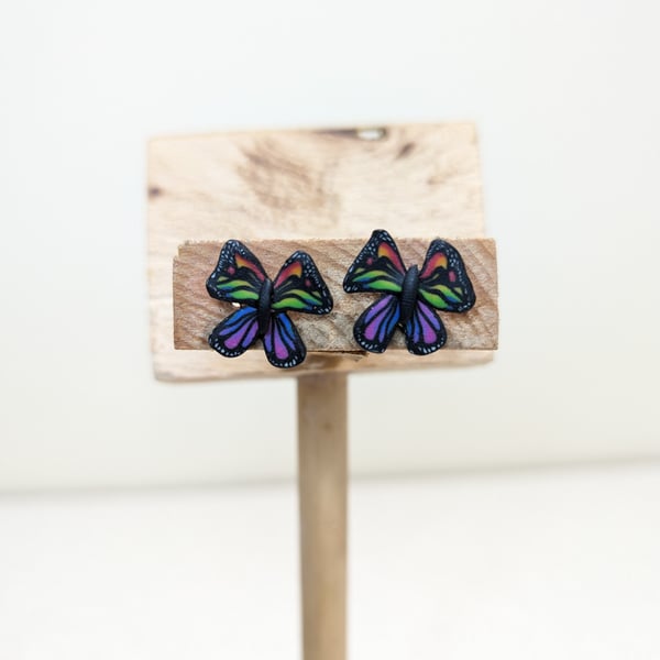 Butterfly earrings large studs