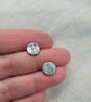 Silver fern leaf rustic stud earrings seconds sunday - Image 1
