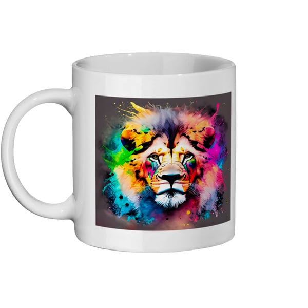 Watercolour Lion 3 - Bright, Vivid Wildlife Mug