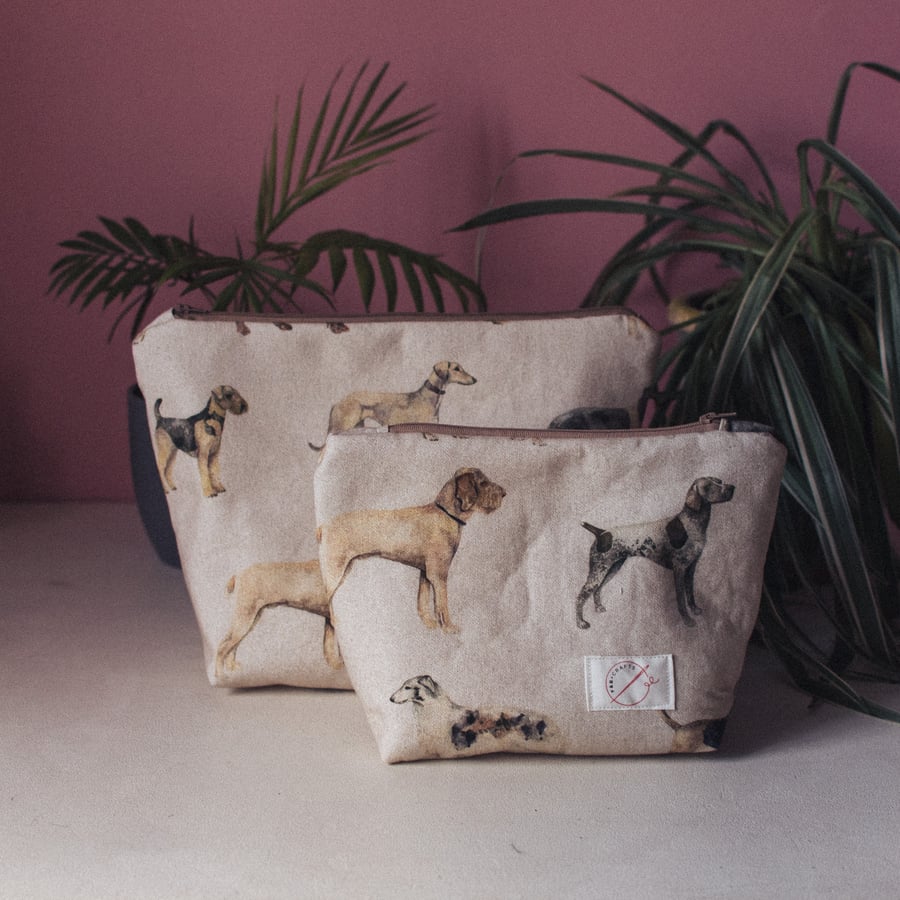 Dog Print Wash Bag or Make-up Bag 