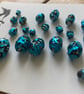 22 Vintage Handmade Blue Glass Foil & Millefiori Beads - Image 3