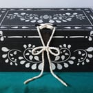 Hand-Painted Wooden Storage Box – Antique Nautical Fishing Boat Chest