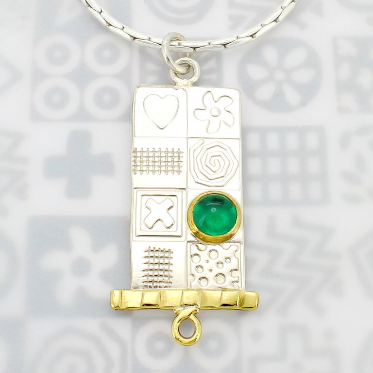 Handmade sterling silver pendant, with 6mm green spinel stone. Gemstone choice.